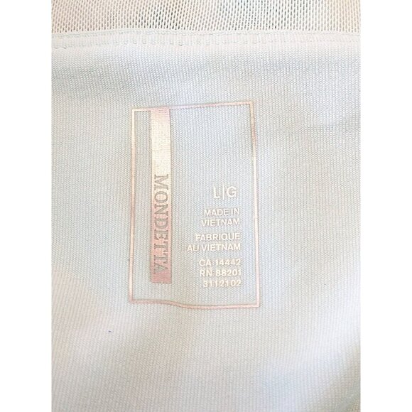 Mondetta NEW Womens L Athletic Dress Aqua Blue Mesh Racerback Padded Shelf Bra - Picture 7 of 8